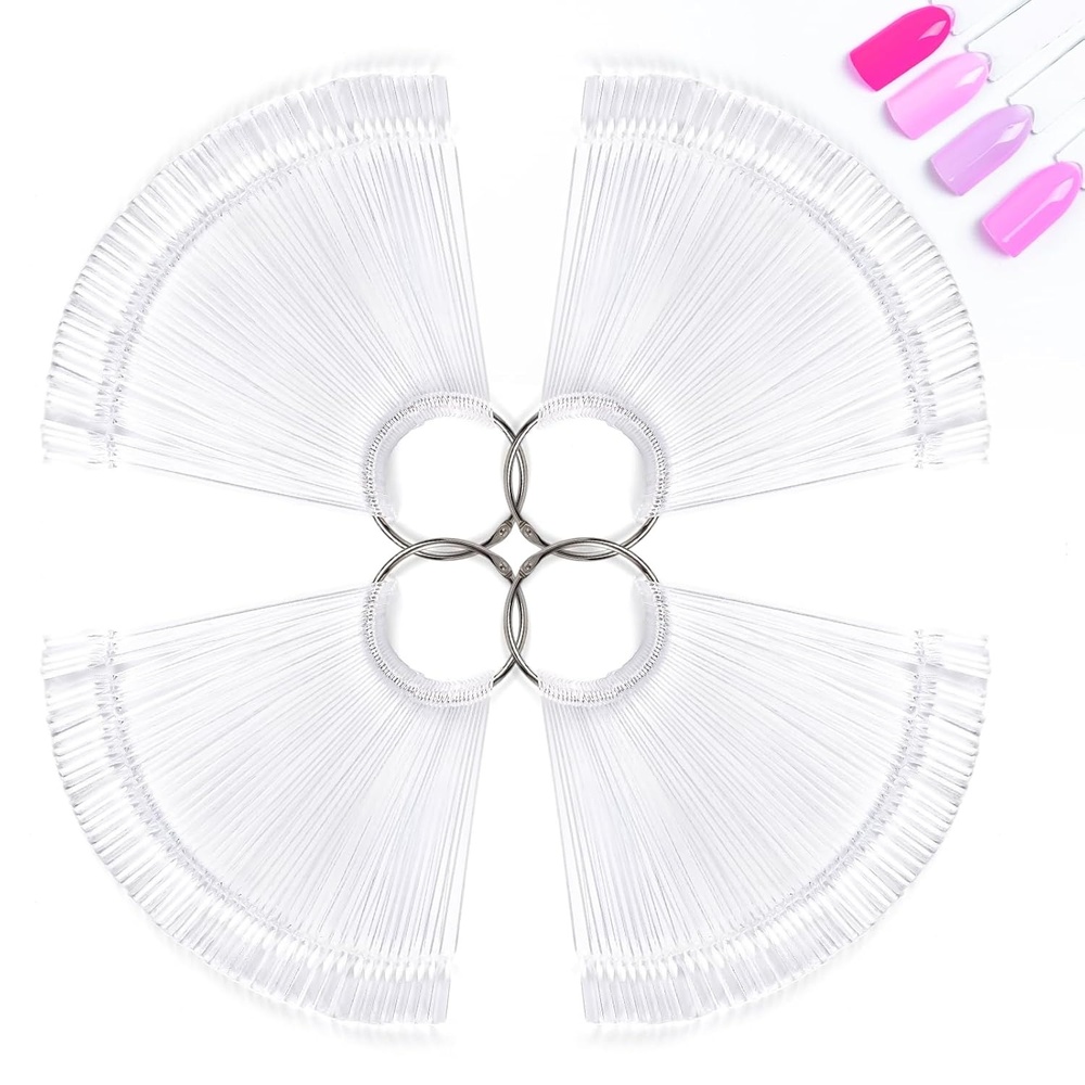 image:imageMelodySusie 100 Pcs Nail Swatch Sticks with Ring Clear Swatches for Gel Polish Transparent Acrylic Practice Tips Suitable for Displaying Colors Training Nail Art for Beginners and Professionals200 Pcs