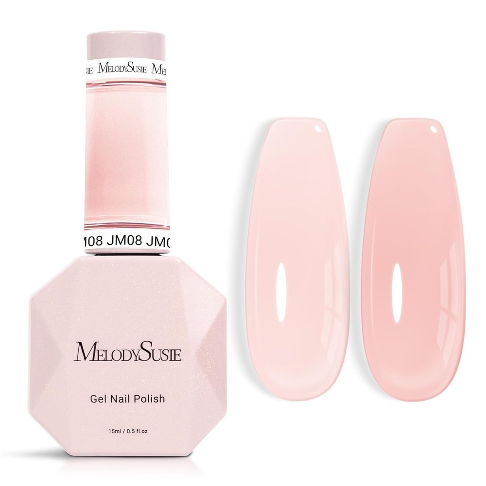 image:imageMelodySusie Gel Nail Kit with PART06G Cordless UV Lamp Rechargeable LED UV Light with Smart Sensor Classic Popular Colors Plant Based Nails Polish with Top Base Coat Builder Gel Beginner Nail KitAMilky PinkJM08