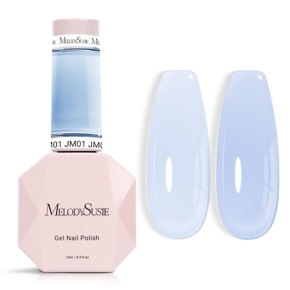 image:imageMelodySusie Gel Nail Kit with PART06G Cordless UV Lamp Rechargeable LED UV Light with Smart Sensor Classic Popular Colors Plant Based Nails Polish with Top Base Coat Builder Gel Beginner Nail KitBaby Blue JM01