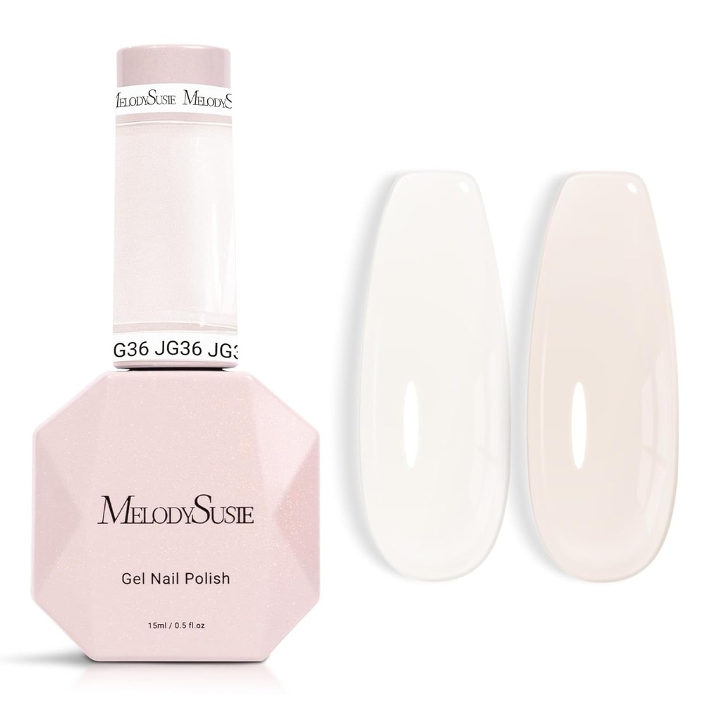 image:imageMelodySusie Gel Nail Kit with PART06G Cordless UV Lamp Rechargeable LED UV Light with Smart Sensor Classic Popular Colors Plant Based Nails Polish with Top Base Coat Builder Gel Beginner Nail KitMilky WhiteJG36