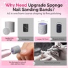 image:imageMelodySusie 10 Pcs Nail Drill Bits Sponge Nail Sanding Bands for Natural Nails 120 Grit for Manicures and Pedicure MulticolorMulticolor