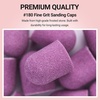image:imageMelodySusie 10 Pcs Nail Sanding Caps Nail Drill Bits 180 Fine Grit for Foot File Callus Remover Manicure Pedicure Nail Polishing Burr Home Salon Use Purple 13mm