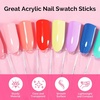 image:imageMelodySusie 100 Pcs Nail Swatch Sticks with Ring Clear Swatches for Gel Polish Transparent Acrylic Practice Tips Suitable for Displaying Colors Training Nail Art for Beginners and Professionals100 Pcs