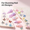 image:imageMelodySusie 100Pcs 3D Butterfly Acrylic Nail Charms Styling Set 30 Colors Chunky Gems Rhinestones with Tweezers for Acrylic Nails Extension Design Sculpted Manicure Decorations Supplies