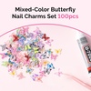 image:imageMelodySusie 100Pcs 3D Butterfly Acrylic Nail Charms Styling Set 30 Colors Chunky Gems Rhinestones with Tweezers for Acrylic Nails Extension Design Sculpted Manicure Decorations Supplies