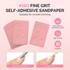 image:imageMelodySusie 150180240 Grit Pink Sandpaper Sheets 15 PCS Pre Polishing Adhesive Replacement with Dual Ended Cuticle Pusher Nail Bit Manicure Pedicure for Nail amp Foot Dead Skin Removed in Salon HomePink