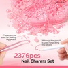 image:imageMelodySusie 2376Pcs Pink Flatback Nail Pearls Set 210mm Gem Charms with Tweezers and Rhinestone Picker Pencils for Manicure Decorations and DIY Nail Art