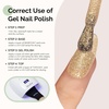 image:imageMelodySusie 2PCS Clear Blooming Gel and Top Coat Set for Nail Design Marble Watercolor UV Gel Nail Polish Spreading Effect Sheer Painting Gel Nail Art Supplies Nail Salon Manicure at Home for WomenGolden GlitterB3060