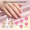 image:imageMelodySusie 2PCS Nail Dehydrator and Primer Professional Natural Hema Free and Acid Free PrimerDehydrator for Acrylic Powder and Gel Nail PolishFast Dry 15MLTop Coat Base Coat Builder Gel Set