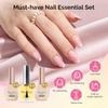 image:imageMelodySusie 2PCS Nail Dehydrator and Primer Professional Natural Hema Free and Acid Free PrimerDehydrator for Acrylic Powder and Gel Nail PolishFast Dry 15MLTop Coat Base Coat Cuticle Oil Set