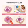 image:imageMelodySusie 2PCS Square Shape Resin Nail Art Palette Set with Stainless Steel Mixing Stick Professional Color Mixing Board for Gel Polish Acrylics Pigment Blending Salon and DIY Makeup ToolPurple