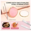 image:imageMelodySusie 2PCS Square Shape Resin Nail Art Palette Set with Stainless Steel Mixing Stick Professional Color Mixing Board for Gel Polish Acrylics Pigment Blending Salon and DIY Makeup ToolMulticolor