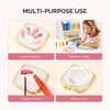 image:imageMelodySusie 2PCS Square Shape Resin Nail Art Palette Set with Stainless Steel Mixing Stick Professional Color Mixing Board for Gel Polish Acrylics Pigment Blending Salon and DIY Makeup ToolWhite