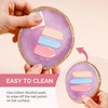 image:imageMelodySusie 2PCS Square Shape Resin Nail Art Palette Set with Stainless Steel Mixing Stick Professional Color Mixing Board for Gel Polish Acrylics Pigment Blending Salon and DIY Makeup ToolPurple