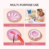 image:imageMelodySusie 2PCS Square Shape Resin Nail Art Palette Set with Stainless Steel Mixing Stick Professional Color Mixing Board for Gel Polish Acrylics Pigment Blending Salon and DIY Makeup ToolPurple