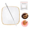 image:imageMelodySusie 2PCS Square Shape Resin Nail Art Palette Set with Stainless Steel Mixing Stick Professional Color Mixing Board for Gel Polish Acrylics Pigment Blending Salon and DIY Makeup ToolWhite
