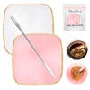 image:imageMelodySusie 2PCS Square Shape Resin Nail Art Palette Set with Stainless Steel Mixing Stick Professional Color Mixing Board for Gel Polish Acrylics Pigment Blending Salon and DIY Makeup ToolMulticolor