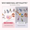 image:imageMelodySusie 2PCS Square Shape Resin Nail Art Palette Set with Stainless Steel Mixing Stick Professional Color Mixing Board for Gel Polish Acrylics Pigment Blending Salon and DIY Makeup ToolMulticolor