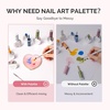 image:imageMelodySusie 2PCS Square Shape Resin Nail Art Palette Set with Stainless Steel Mixing Stick Professional Color Mixing Board for Gel Polish Acrylics Pigment Blending Salon and DIY Makeup ToolPink