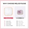image:imageMelodySusie 2PCS Square Shape Resin Nail Art Palette Set with Stainless Steel Mixing Stick Professional Color Mixing Board for Gel Polish Acrylics Pigment Blending Salon and DIY Makeup ToolWhite