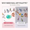 image:imageMelodySusie 2PCS Square Shape Resin Nail Art Palette Set with Stainless Steel Mixing Stick Professional Color Mixing Board for Gel Polish Acrylics Pigment Blending Salon and DIY Makeup ToolGreen