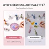 image:imageMelodySusie 2PCS Square Shape Resin Nail Art Palette Set with Stainless Steel Mixing Stick Professional Color Mixing Board for Gel Polish Acrylics Pigment Blending Salon and DIY Makeup ToolPurple