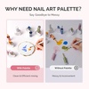 image:imageMelodySusie 2PCS Square Shape Resin Nail Art Palette Set with Stainless Steel Mixing Stick Professional Color Mixing Board for Gel Polish Acrylics Pigment Blending Salon and DIY Makeup ToolWhite