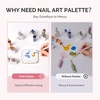 image:imageMelodySusie 2PCS Square Shape Resin Nail Art Palette Set with Stainless Steel Mixing Stick Professional Color Mixing Board for Gel Polish Acrylics Pigment Blending Salon and DIY Makeup ToolWhite