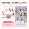 image:imageMelodySusie 2PCS Square Shape Resin Nail Art Palette Set with Stainless Steel Mixing Stick Professional Color Mixing Board for Gel Polish Acrylics Pigment Blending Salon and DIY Makeup ToolPurple