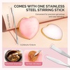 image:imageMelodySusie 2PCS Square Shape Resin Nail Art Palette Set with Stainless Steel Mixing Stick Professional Color Mixing Board for Gel Polish Acrylics Pigment Blending Salon and DIY Makeup ToolMulticolor