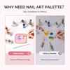 image:imageMelodySusie 2PCS Square Shape Resin Nail Art Palette Set with Stainless Steel Mixing Stick Professional Color Mixing Board for Gel Polish Acrylics Pigment Blending Salon and DIY Makeup ToolMulticolor