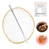 image:imageMelodySusie 2PCS Square Shape Resin Nail Art Palette Set with Stainless Steel Mixing Stick Professional Color Mixing Board for Gel Polish Acrylics Pigment Blending Salon and DIY Makeup ToolWhite