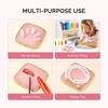 image:imageMelodySusie 2PCS Square Shape Resin Nail Art Palette Set with Stainless Steel Mixing Stick Professional Color Mixing Board for Gel Polish Acrylics Pigment Blending Salon and DIY Makeup ToolPink