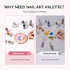 image:imageMelodySusie 2PCS Square Shape Resin Nail Art Palette Set with Stainless Steel Mixing Stick Professional Color Mixing Board for Gel Polish Acrylics Pigment Blending Salon and DIY Makeup ToolPink