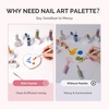 image:imageMelodySusie 2PCS Square Shape Resin Nail Art Palette Set with Stainless Steel Mixing Stick Professional Color Mixing Board for Gel Polish Acrylics Pigment Blending Salon and DIY Makeup ToolWhite