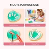image:imageMelodySusie 2PCS Square Shape Resin Nail Art Palette Set with Stainless Steel Mixing Stick Professional Color Mixing Board for Gel Polish Acrylics Pigment Blending Salon and DIY Makeup ToolGreen