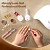 image:imageMelodySusie 2Pcs Chrome Nail Powder for Gel NailsMetallic Mirror Effect Pigment Stylish and Technological Fine Glitter for Home DIY Salon UseChampagne Gold