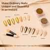 image:imageMelodySusie 2Pcs Chrome Nail Powder for Gel NailsMetallic Mirror Effect Pigment Stylish and Technological Fine Glitter for Home DIY Salon UseGold and Champagne Gold
