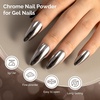image:imageMelodySusie 2Pcs Chrome Nail Powder for Gel NailsMetallic Mirror Effect Pigment Stylish and Technological Fine Glitter for Home DIY Salon UseSliver