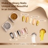 image:imageMelodySusie 2Pcs Chrome Nail Powder for Gel NailsMetallic Mirror Effect Pigment Stylish and Technological Fine Glitter for Home DIY Salon UseSliver and Gold