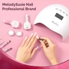 image:imageMelodySusie 2Pcs Chrome Nail Powder for Gel NailsMetallic Mirror Effect Pigment Stylish and Technological Fine Glitter for Home DIY Salon UseWhite