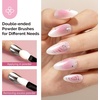 image:imageMelodySusie 2Pcs Chrome Nail Powder for Gel NailsMetallic Mirror Effect Pigment Stylish and Technological Fine Glitter for Home DIY Salon UseWhite Aurora Gold Silver