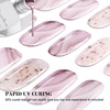 image:imageMelodySusie 30PCS Semi Cured Gel Nail Strips Classic White French Works with Nail Lamp Salon Quality Long Lasting Easy to Apply and Remove Includes 2 Prep Pads Nail File and Wooden StickNude Pink Marble