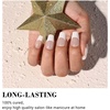 image:imageMelodySusie 30PCS Semi Cured Gel Nail Strips Classic White French Works with Nail Lamp Salon Quality Long Lasting Easy to Apply and Remove Includes 2 Prep Pads Nail File and Wooden StickClassic White French
