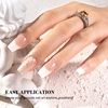 image:imageMelodySusie 30PCS Semi Cured Gel Nail Strips Classic White French Works with Nail Lamp Salon Quality Long Lasting Easy to Apply and Remove Includes 2 Prep Pads Nail File and Wooden StickWhite Flower