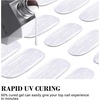 image:imageMelodySusie 30PCS Semi Cured Gel Nail Strips Classic White French Works with Nail Lamp Salon Quality Long Lasting Easy to Apply and Remove Includes 2 Prep Pads Nail File and Wooden StickCrystal Clear Cat Eye