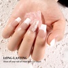 image:imageMelodySusie 30PCS Semi Cured Gel Nail Strips Classic White French Works with Nail Lamp Salon Quality Long Lasting Easy to Apply and Remove Includes 2 Prep Pads Nail File and Wooden StickWhite Flower