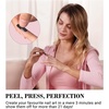 image:imageMelodySusie 30PCS Semi Cured Gel Nail Strips Classic White French Works with Nail Lamp Salon Quality Long Lasting Easy to Apply and Remove Includes 2 Prep Pads Nail File and Wooden StickClassic White French