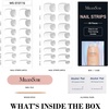 image:imageMelodySusie 30PCS Semi Cured Gel Nail Strips Classic White French Works with Nail Lamp Salon Quality Long Lasting Easy to Apply and Remove Includes 2 Prep Pads Nail File and Wooden StickWhite French