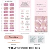 image:imageMelodySusie 30PCS Semi Cured Gel Nail Strips Classic White French Works with Nail Lamp Salon Quality Long Lasting Easy to Apply and Remove Includes 2 Prep Pads Nail File and Wooden StickNude Pink Marble